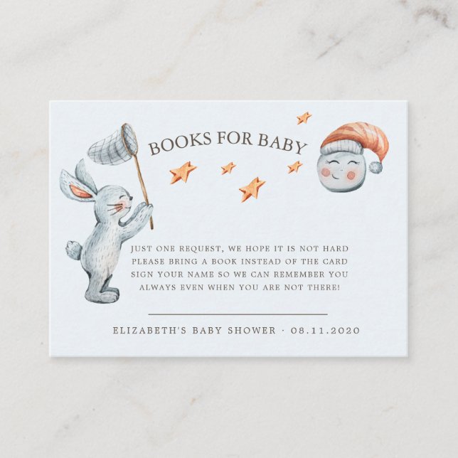 Cartão De Informações Belo Coelho Estrelas Fralda Arco-Íris Raffle (Frente)