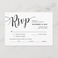 Belo Script, RSVP, Preto, Responda
