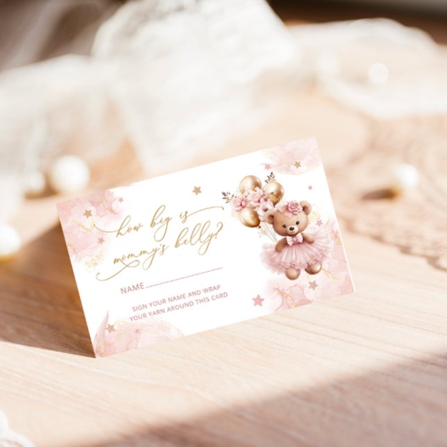 Cartão De Informações Belo Urso de Teddy Balões como Grande é Mamãe (Criador carregado)