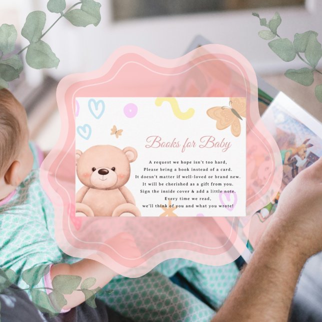 Cartão De Informações Belo Urso de Teddy Rosa para bebê (Teddy Bear Pink books for baby Enclosure Card
For more advanced personalisation of this design, simp)