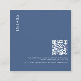 Cartão De Informações Belos Detalhes Azuis com Casamento de Código QR