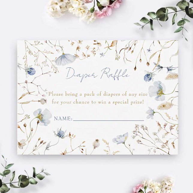 Cartão De Informações Bem-vinda a pequena Fralda de flor selvagem Raffle (Criador carregado)