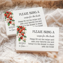 Cartão De Informações Berry in Love Strawberry Bridal Shower Recipe