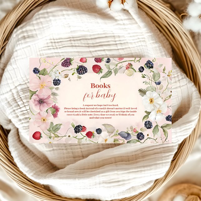 Cartão De Informações Berry Sweet Baby ShowerBooks para Bebê (Criador carregado)