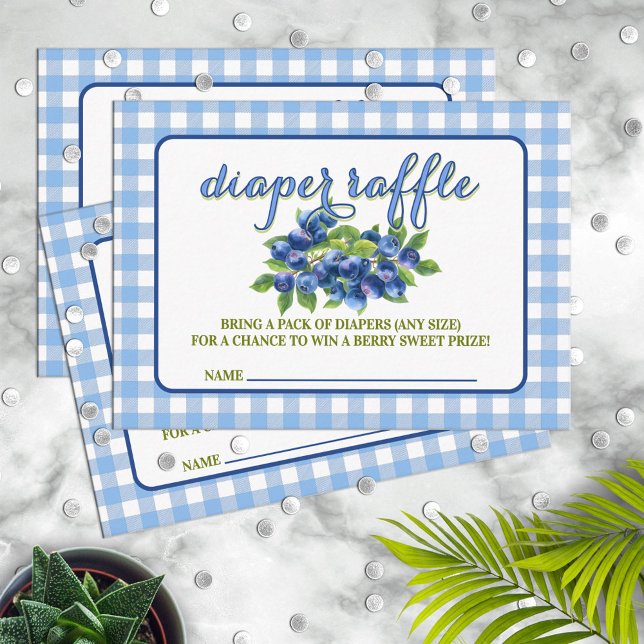 Cartão De Informações Berry Sweet Blueberry Theme Fralda Raffle (Criador carregado)