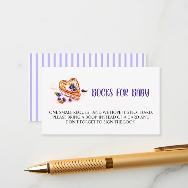 Cartão De Informações Berry Sweet Chá de fraldas Fall Books Para Bebê (Frente/Verso In Situ)