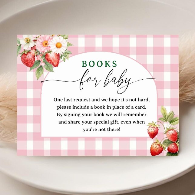 Cartão De Informações Berry Sweet Chá de fraldas Strawberry Livros Para  (Criador carregado)