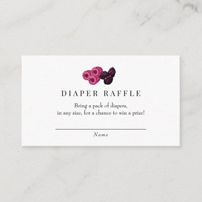 Cartão De Informações Berry Sweet Fralda Raffle (Frente)
