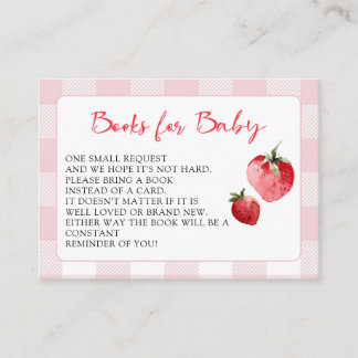 Cartão De Informações Berry Sweet Strawberry Baby Shower Book Request