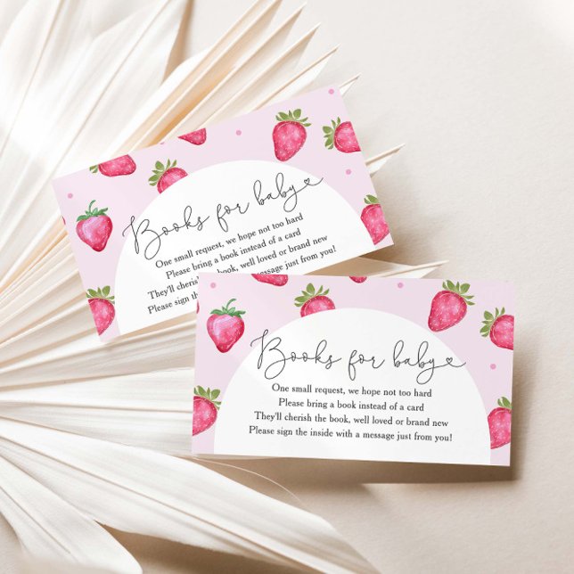 Cartão De Informações Berry Sweet Strawberry Chá de fraldas Livros Para  (Criador carregado)