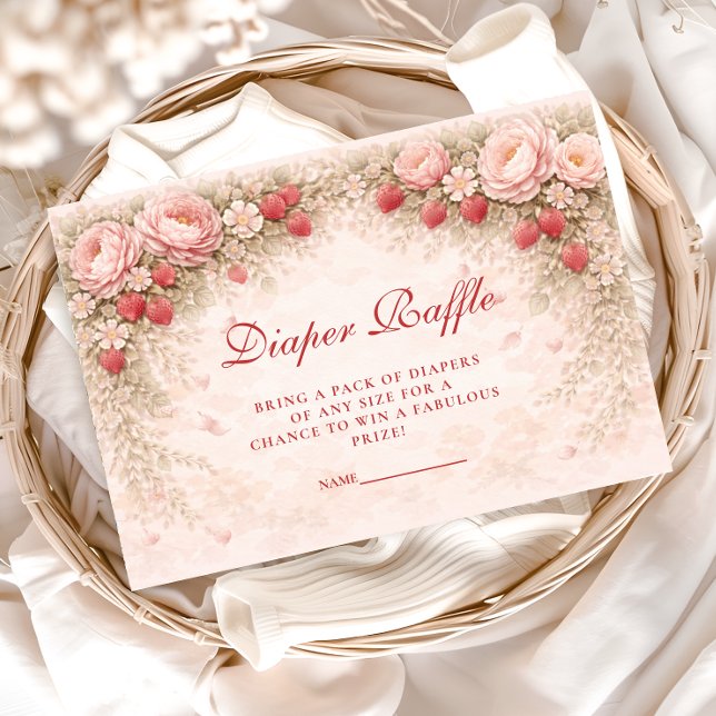 Cartão De Informações Berry Sweet Strawberry Diapper Raffle (Criador carregado)