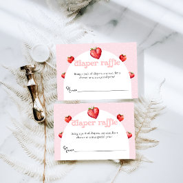 Cartão De Informações Berry Sweet Strawberry Heart Girl Chá de fraldas