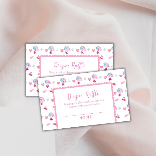 Cartão De Informações Berry Sweet Sweetheart Fralda Raffle Chá de fralda (Berry Sweet Sweetheart Diaper Raffle Baby Shower Enclosure Card)