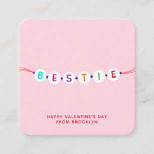 Cartão De Informações Bestie Dia de os namorados rosa-bracelete de amiza