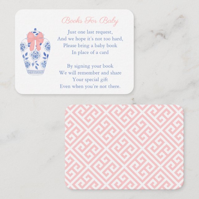 Cartão De Informações Biblioteca Clássica Ginger Jar Build Baby Girl (Frente/Verso)