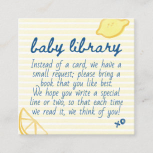 Cartão De Informações Biblioteca de Bebê Xadrez Amarelo de Citrino Itali