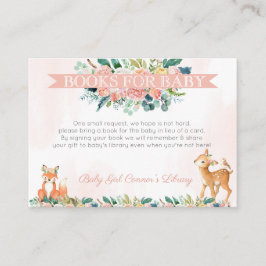 Cartão De Informações Biblioteca de Bebês de Animais Florestais Adorávei