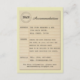 Cartão De Informações Biblioteca Sr. & Sra. Livros de Casamento