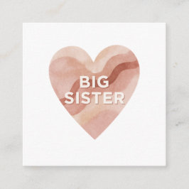 Cartão De Informações Big Sister Abstract Heart Enclosure Card 
