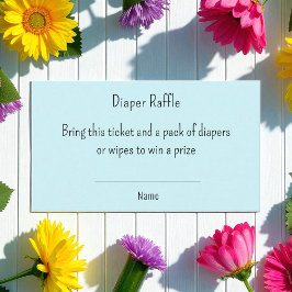 Cartão De Informações Bilhete Azul para Sorteio de Fraldas no Chá de Beb