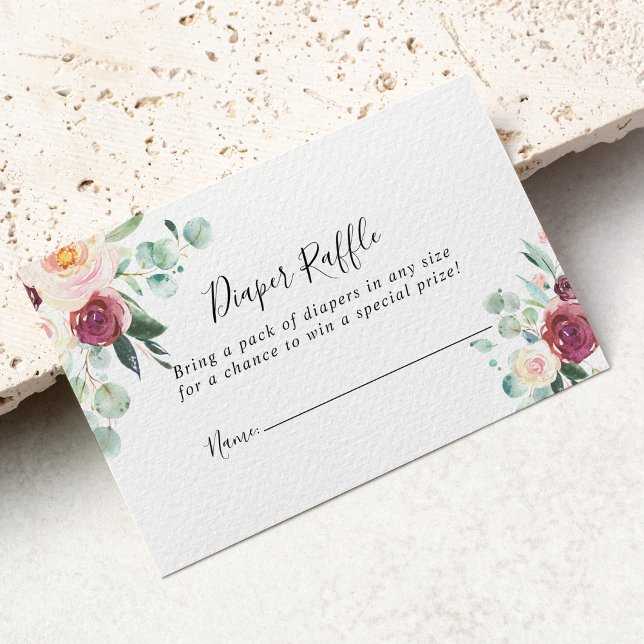 Cartão De Informações Bilhete Contemporâneo de Fralda Eucalyptus Raffle (Criador carregado)