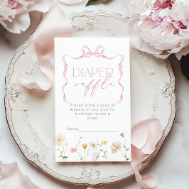 Cartão De Informações Bilhete cor-de-rosa de Fralda de flor selvagem