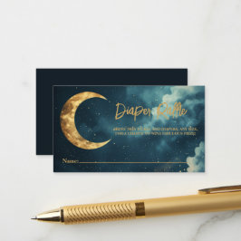 Cartão De Informações Bilhete da Rifa de Fraldas Over the Moon, Dourado 