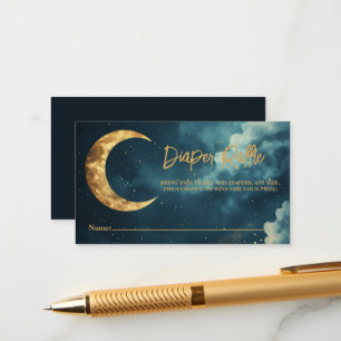 Cartão De Informações Bilhete da Rifa de Fraldas Over the Moon, Dourado 