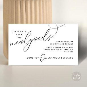 Cartão De Informações Bilhete de Bebida Adulto Feliz Para Sempre