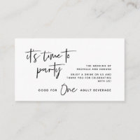 Bilhete de Bebida, Bebida Adulta, Feliz para Sempr
