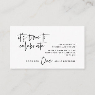 Cartão De Informações Bilhete de Bebida, Bebida Adulta, Felizmente Para 