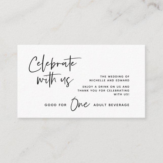 Cartão De Informações Bilhete de Bebida, Bebida Alcoólica, Celebre conos (Frente)