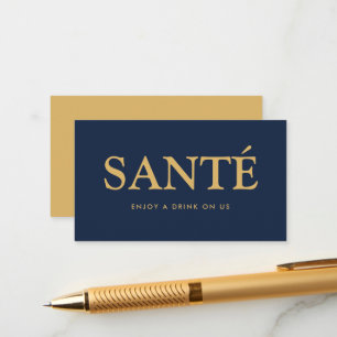 Cartão De Informações Bilhete de Bebida Grátis Francês "Santé" com Fonte