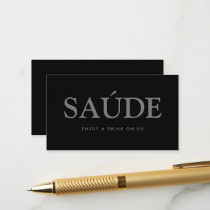 Cartão De Informações Bilhete de Bebidas Grátis "Saúde" com Fonte em Neg