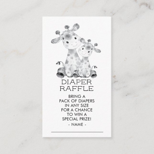 Cartão De Informações Bilhete de Chá da Girafa da Selva (Frente)