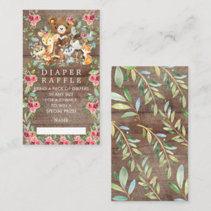 Cartão De Informações Bilhete de Chá de fraldas de Amigos da Woodland Ra