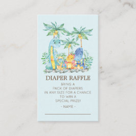 Cartão De Informações Bilhete de Chá de fraldas dos Dinossauros Bonitos