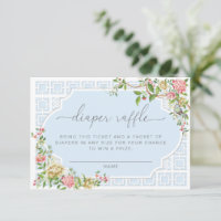 Bilhete de Fralda Azul Chinoiserie Raffle - Triano