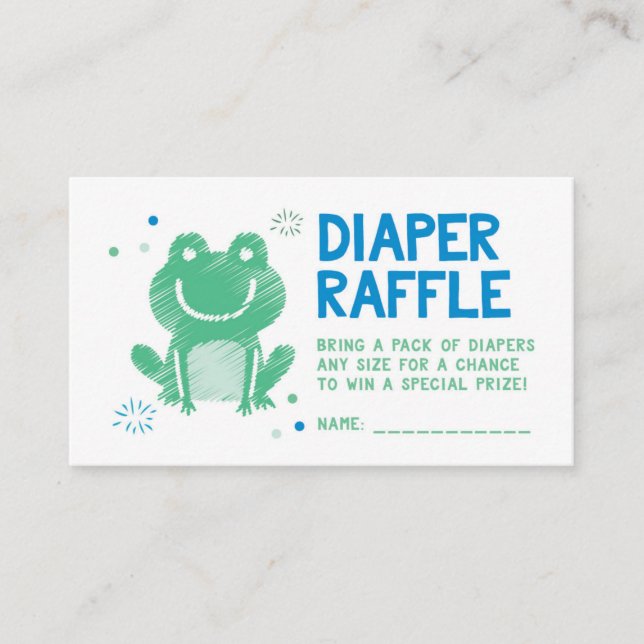 Cartão De Informações Bilhete de Fralda Azul Raffle (Frente)