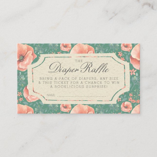 Cartão De Informações BILHETE DE fralda | Chá de fraldas Storybook (Frente)