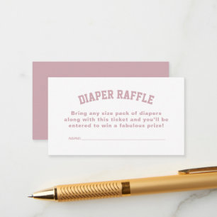 Cartão De Informações Bilhete de fralda cor-de-rosa desportivo