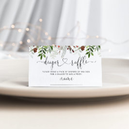 Cartão De Informações Bilhete de fralda da árvore de Natal Evergreen