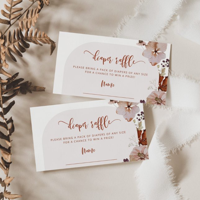 Cartão De Informações Bilhete de fralda da Boho Little Bompkin (Criador carregado)