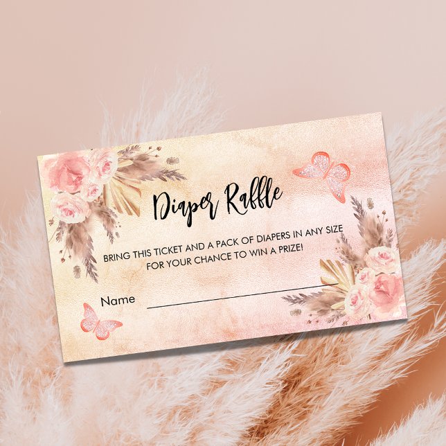 Cartão De Informações Bilhete de fralda da borboleta Pampas (Criador carregado)