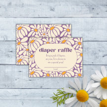 Bilhete de fralda das Flores Retro Groovy