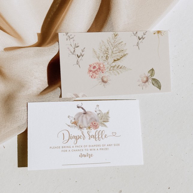 Cartão De Informações Bilhete de fralda de abóbora de boho (Criador carregado)