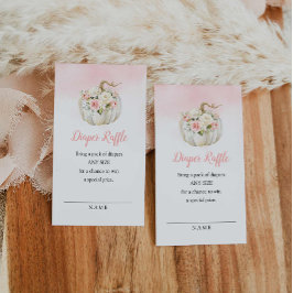 Cartão De Informações Bilhete de Fralda de Abóbora Rosa