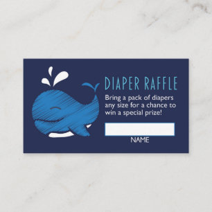 Cartão De Informações Bilhete de Fralda de baleia Raffle (rapaz)