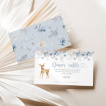 Bilhete de fralda de cervo azul da floresta de inv