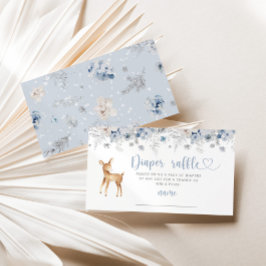 Cartão De Informações Bilhete de fralda de cervo azul da floresta de inv